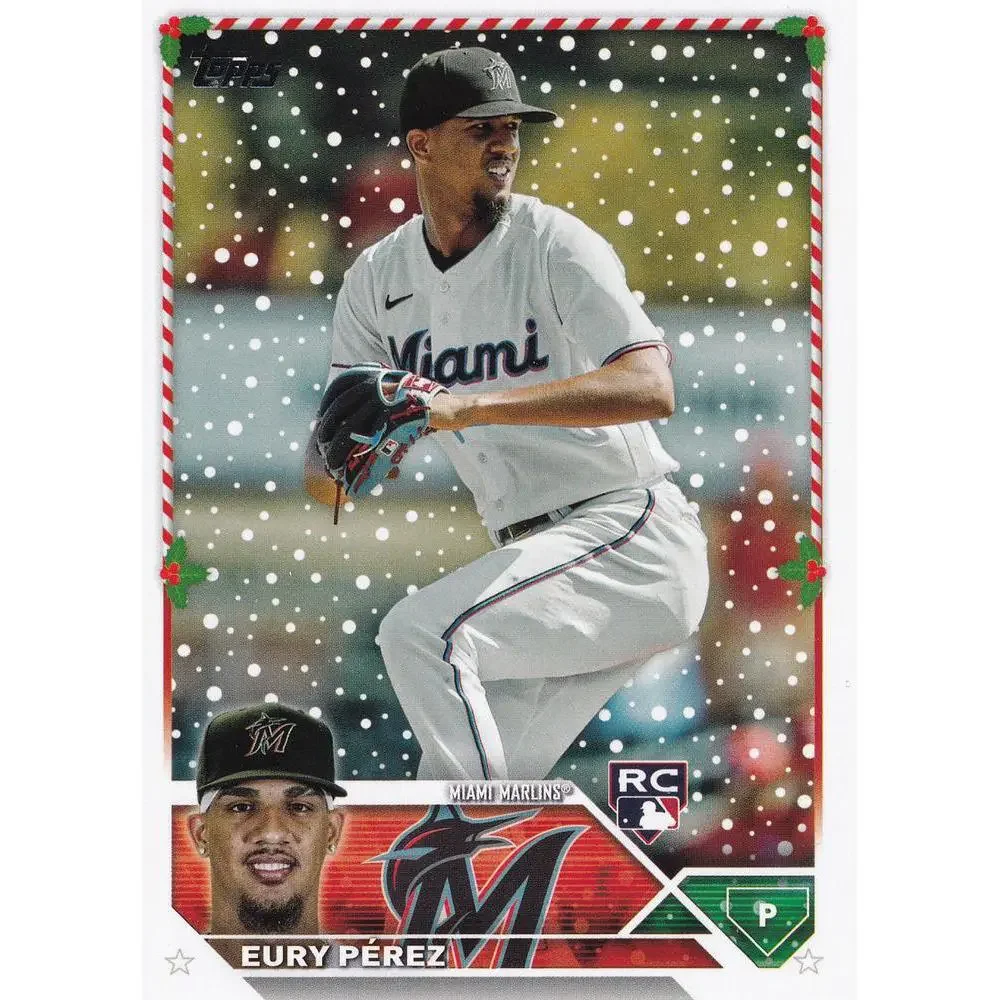 2023 Topps Holiday Eury Perez RC H85 Miami Marlins
